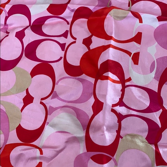 Authentic Coach Silk Pink Scarf - Picture 2 of 5